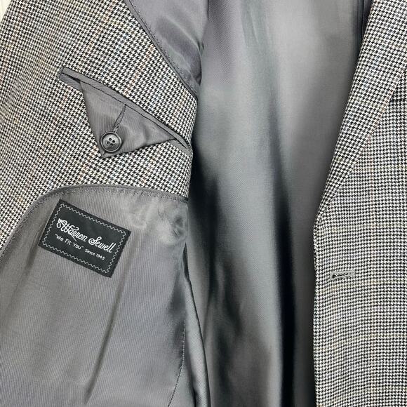 Warren Sewell Dress Jacket Blazer 44L 100% Wool Houndstooth  two button - Picture 4 of 12